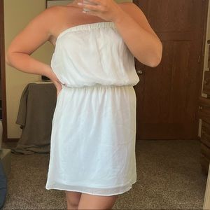 Express White Strapless Dress